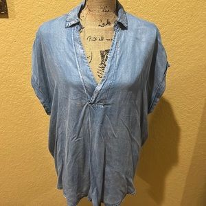 Mustard Seed denim, dolman, short sleeve top, size M, NWT | offer in description